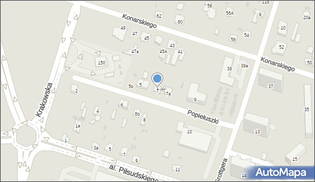 Skarżysko-Kamienna, Popiełuszki Jerzego, bł. ks., 7, mapa Skarżysko-Kamienna