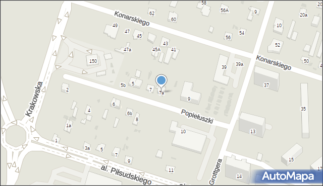 Skarżysko-Kamienna, Popiełuszki Jerzego, bł. ks., 7a, mapa Skarżysko-Kamienna