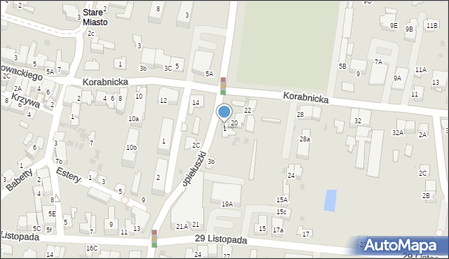 Skawina, Popiełuszki Jerzego, bł. ks., 1, mapa Skawina