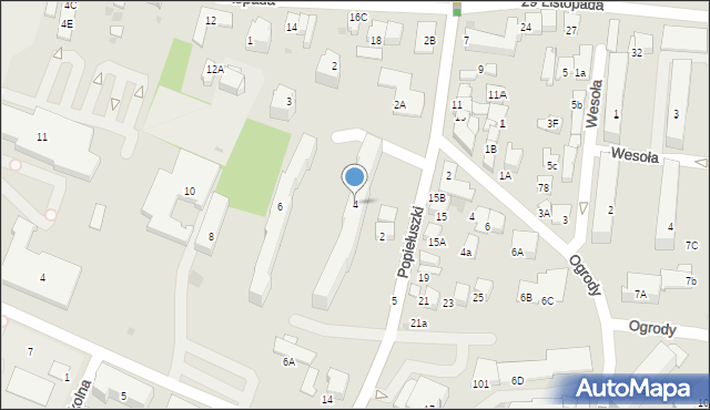 Skawina, Popiełuszki Jerzego, bł. ks., 4, mapa Skawina