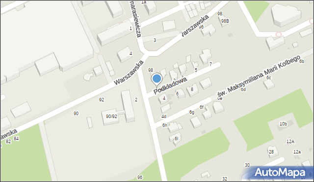 Skierniewice, Podkładowa, 1, mapa Skierniewic