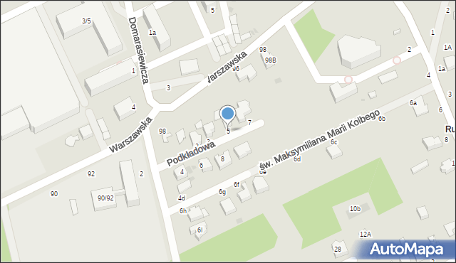 Skierniewice, Podkładowa, 5, mapa Skierniewic