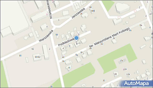 Skierniewice, Podkładowa, 8, mapa Skierniewic