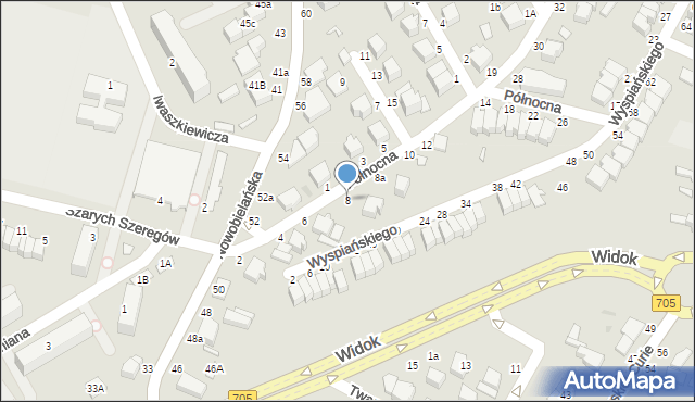 Skierniewice, Północna, 8, mapa Skierniewic