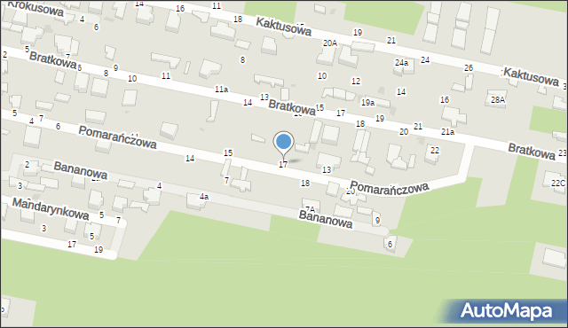 Skierniewice, Pomarańczowa, 17, mapa Skierniewic