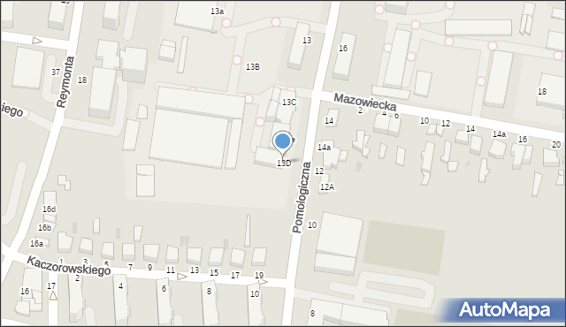Skierniewice, Pomologiczna, 13D, mapa Skierniewic