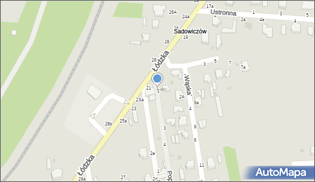 Skierniewice, Poprzeczna, 1, mapa Skierniewic