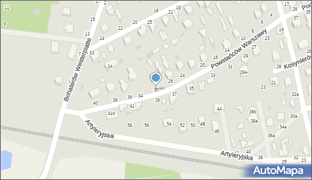 Skierniewice, Powstańców Warszawy, 30, mapa Skierniewic