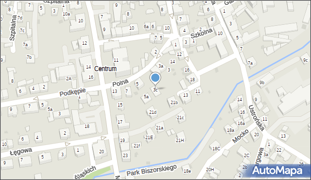 Skoczów, Polna, 3c, mapa Skoczów
