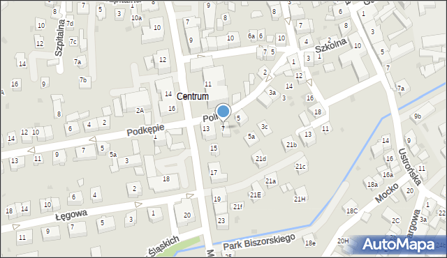 Skoczów, Polna, 7, mapa Skoczów