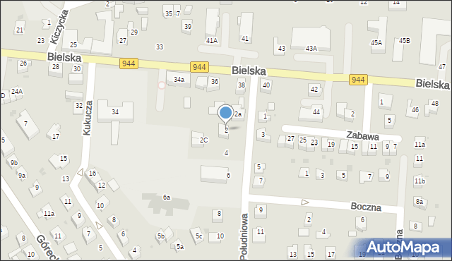 Skoczów, Południowa, 2, mapa Skoczów