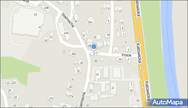 Skoczów, Potok, 2, mapa Skoczów
