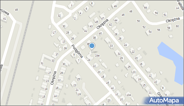 Skoki, Podgórna, 24b, mapa Skoki