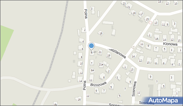 Skoki, Polna, 5, mapa Skoki