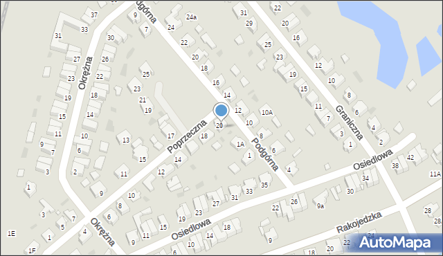 Skoki, Poprzeczna, 20a, mapa Skoki