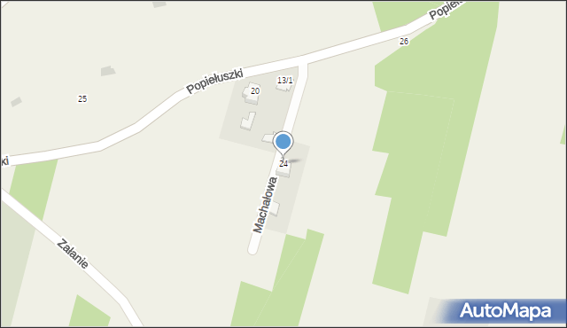 Skopanie, Popiełuszki Jerzego, bł. ks., 24, mapa Skopanie