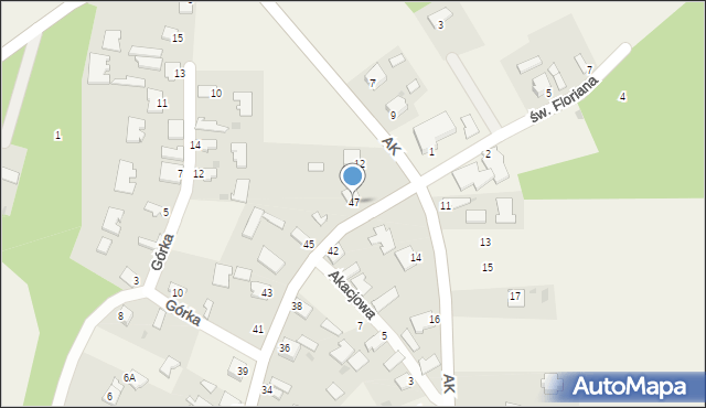 Skopanie, Popiełuszki Jerzego, bł. ks., 47, mapa Skopanie