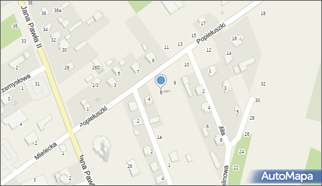 Skopanie, Popiełuszki Jerzego, bł. ks., 6, mapa Skopanie