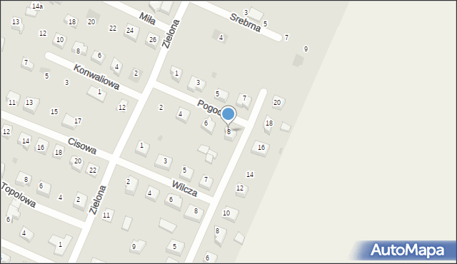 Skórcz, Pogodna, 8, mapa Skórcz