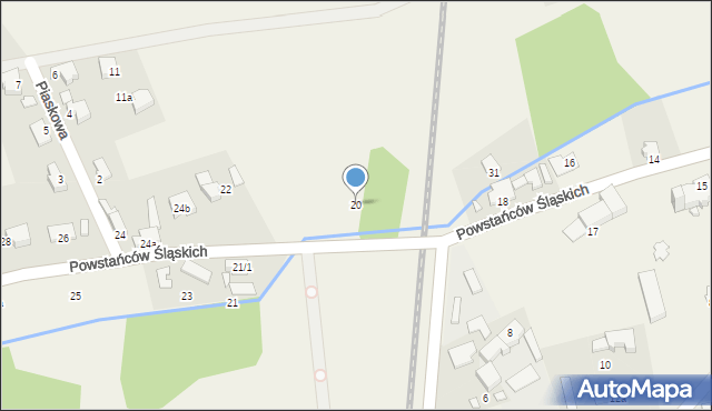 Skoroszyce, Powstańców Śląskich, 20, mapa Skoroszyce