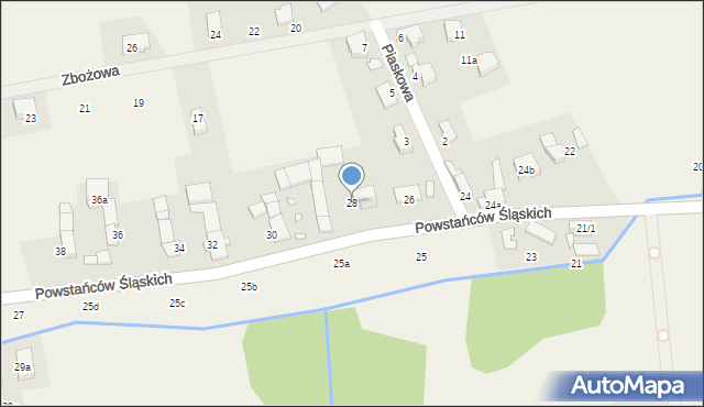 Skoroszyce, Powstańców Śląskich, 28, mapa Skoroszyce