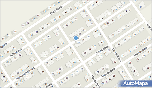 Skórzewo, Pomarańczowa, 34, mapa Skórzewo