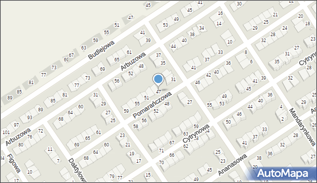 Skórzewo, Pomarańczowa, 47, mapa Skórzewo