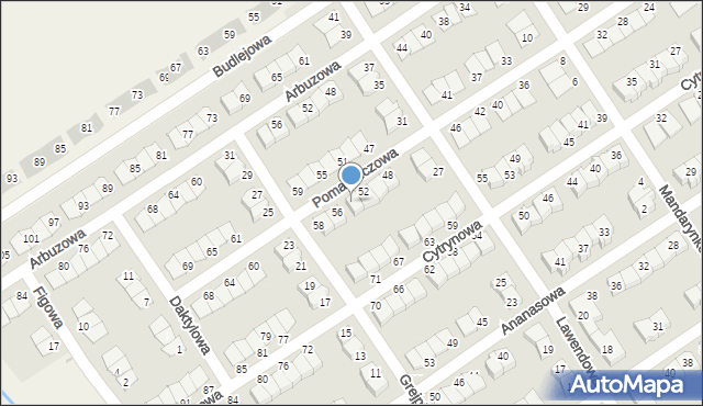 Skórzewo, Pomarańczowa, 54, mapa Skórzewo