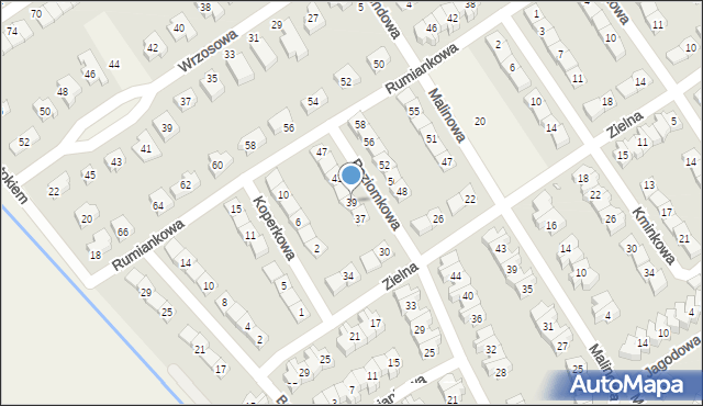 Skórzewo, Poziomkowa, 39, mapa Skórzewo