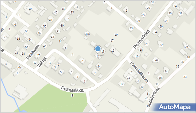 Skórzewo, Poznańska, 11, mapa Skórzewo