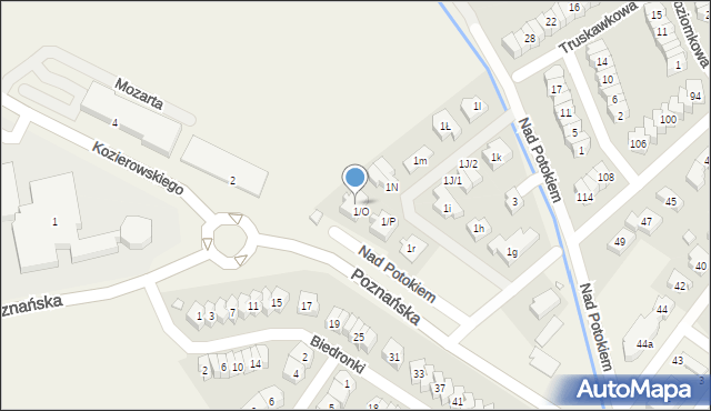 Skórzewo, Poznańska, 1o, mapa Skórzewo