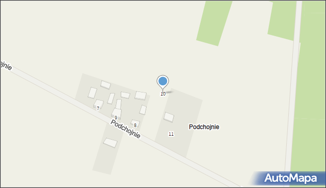 Skrzelczyce, Podchojnie, 10, mapa Skrzelczyce