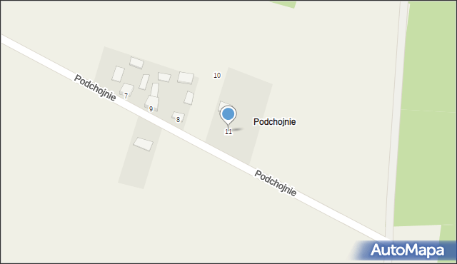 Skrzelczyce, Podchojnie, 11, mapa Skrzelczyce