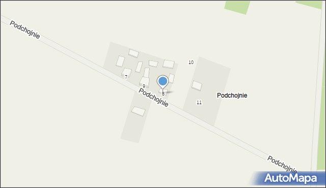 Skrzelczyce, Podchojnie, 8, mapa Skrzelczyce