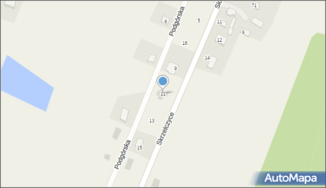 Skrzelczyce, Podgórska, 11, mapa Skrzelczyce