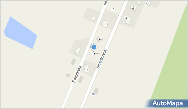 Skrzelczyce, Podgórska, 13, mapa Skrzelczyce