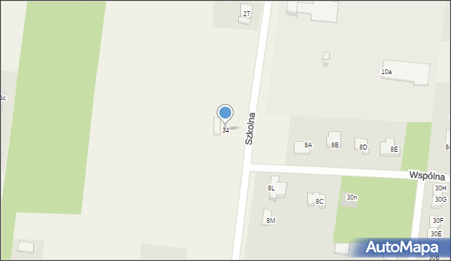 Skrzeszew, Polna, 34, mapa Skrzeszew