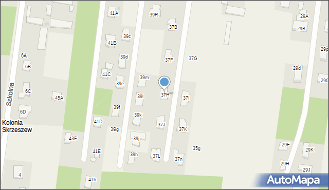 Skrzeszew, Polna, 37H, mapa Skrzeszew