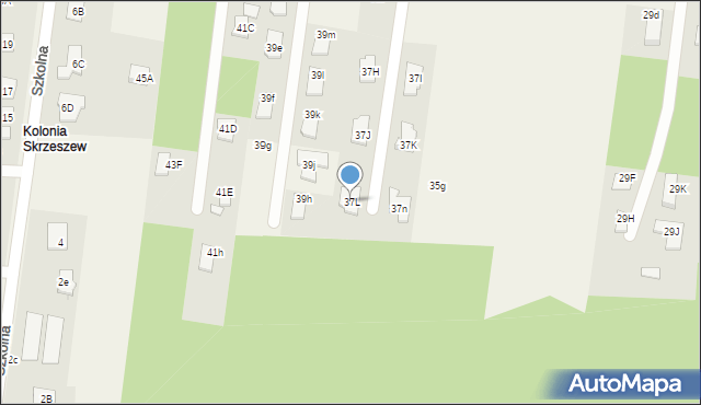 Skrzeszew, Polna, 37L, mapa Skrzeszew