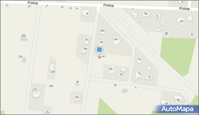 Skrzeszew, Polna, 9p, mapa Skrzeszew