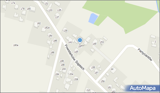 Skrzyszów, Powstańców Śląskich, 147, mapa Skrzyszów