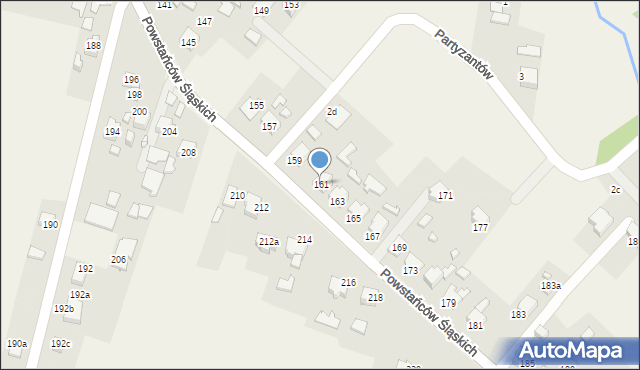 Skrzyszów, Powstańców Śląskich, 161, mapa Skrzyszów