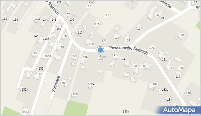 Skrzyszów, Powstańców Śląskich, 170, mapa Skrzyszów