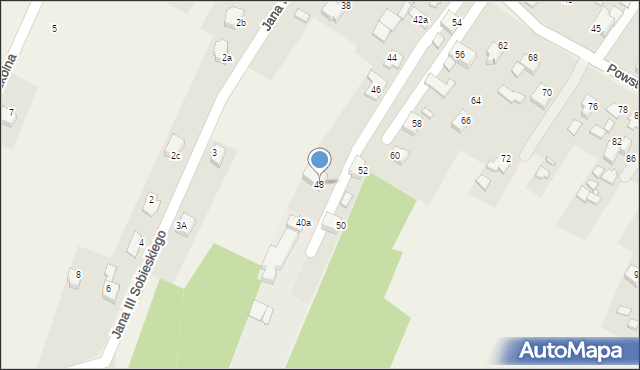 Skrzyszów, Powstańców Śląskich, 48, mapa Skrzyszów