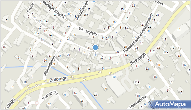 Skwierzyna, Powstańców Wielkopolskich, 8, mapa Skwierzyna