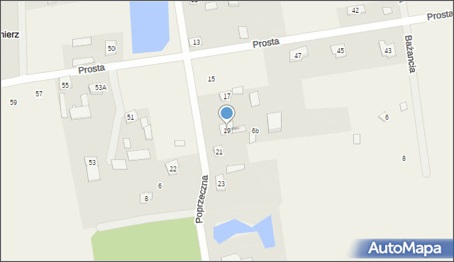 Słabomierz, Poprzeczna, 19, mapa Słabomierz