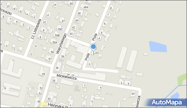 Sława, Pola Wincentego, 2, mapa Sława