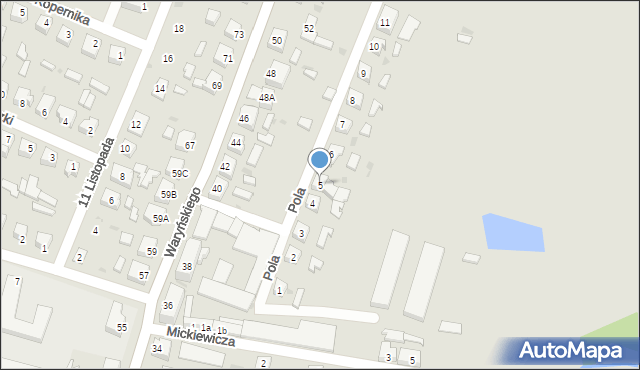 Sława, Pola Wincentego, 5, mapa Sława