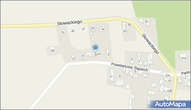 Sławików, Powstańców Śląskich, 10, mapa Sławików