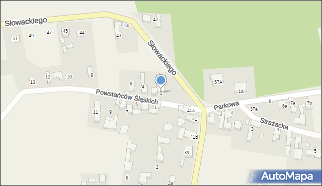 Sławików, Powstańców Śląskich, 2, mapa Sławików